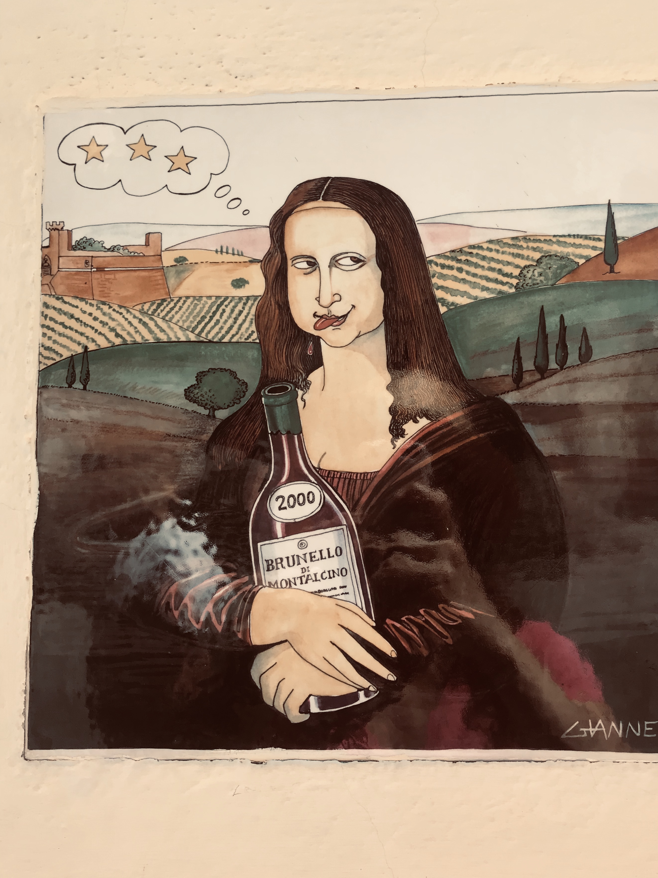 Anche la Gioconda beve il Brunello di Montalcino - Montalcino, Val d'Orcia, Toscana, Italia