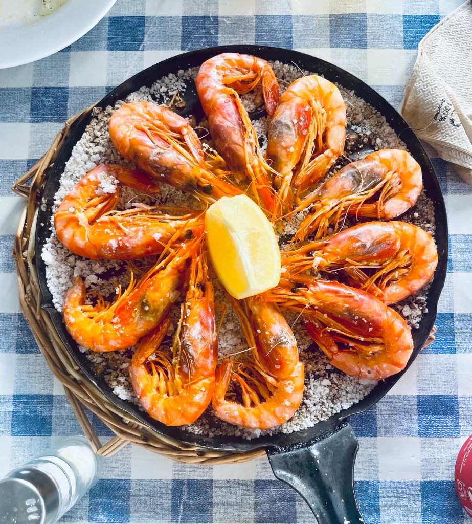gamberi alla piastra del ristorante El Barquillo di Lanzarote