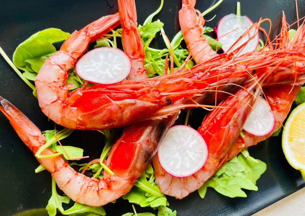 Gamberi rossi di Mazara del Vallo alla Trattoria delle Cozze - Trapani, Sicilia, Italia