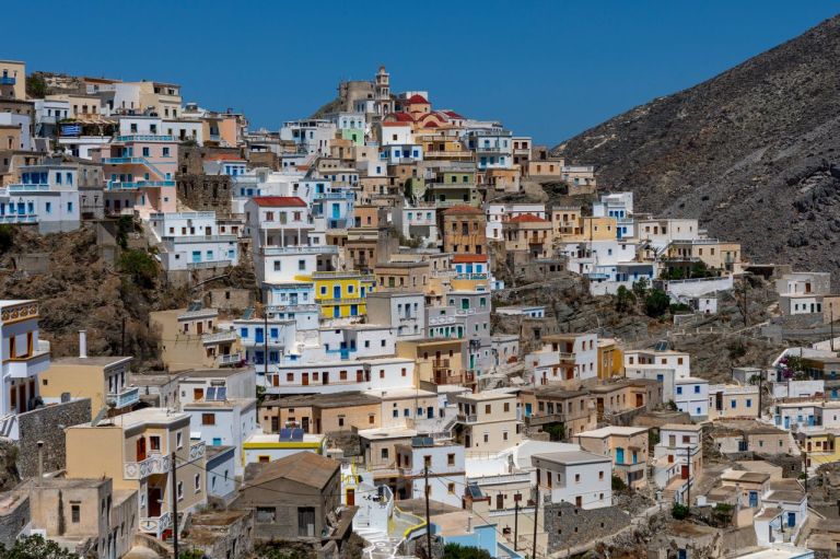 Casette colorate a Karpathos, Grecia