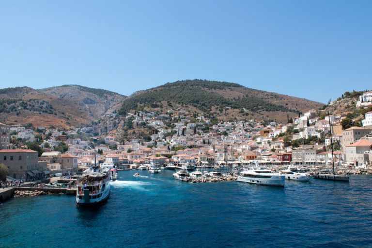 Scorcio del porticciolo di Hydra, Grecia